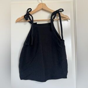 Madewell Black Knotted Strap Tank Top